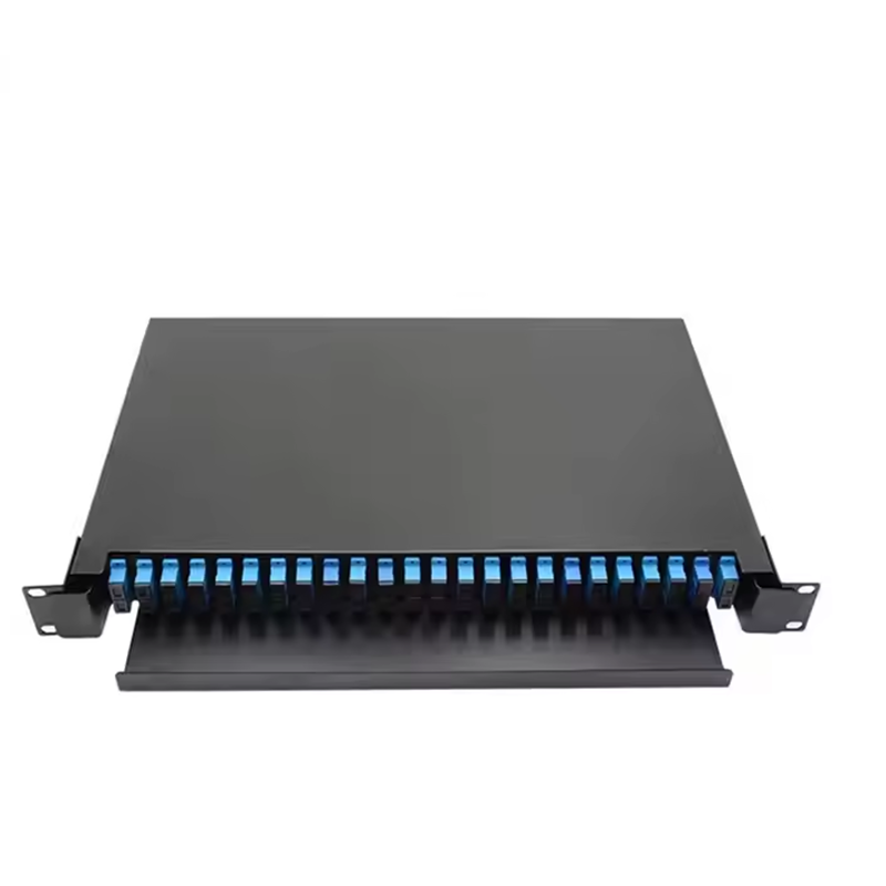 HOT SELLER Fiber Optics- 19'' Fiber Optic Patch Panel Rack Mount Terminal Box 24 Port SC/LC/FC/ST