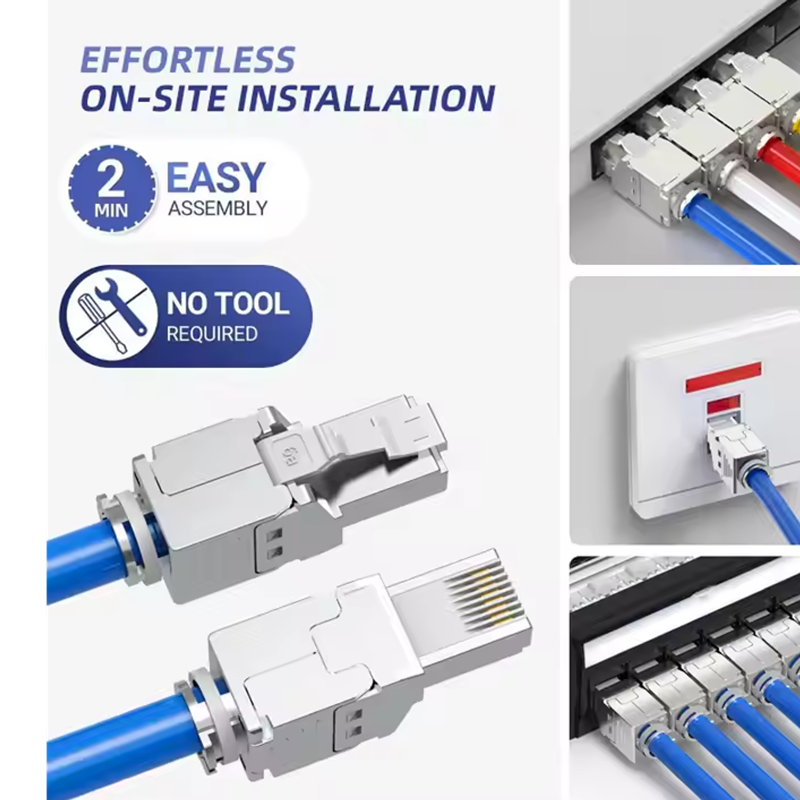 BEST SELLER Cat5e Cat6a Cat7 Field Connection 8p8c Cat6 Shielded Rj45 Tool-free STP UTP Connector Modular Plug