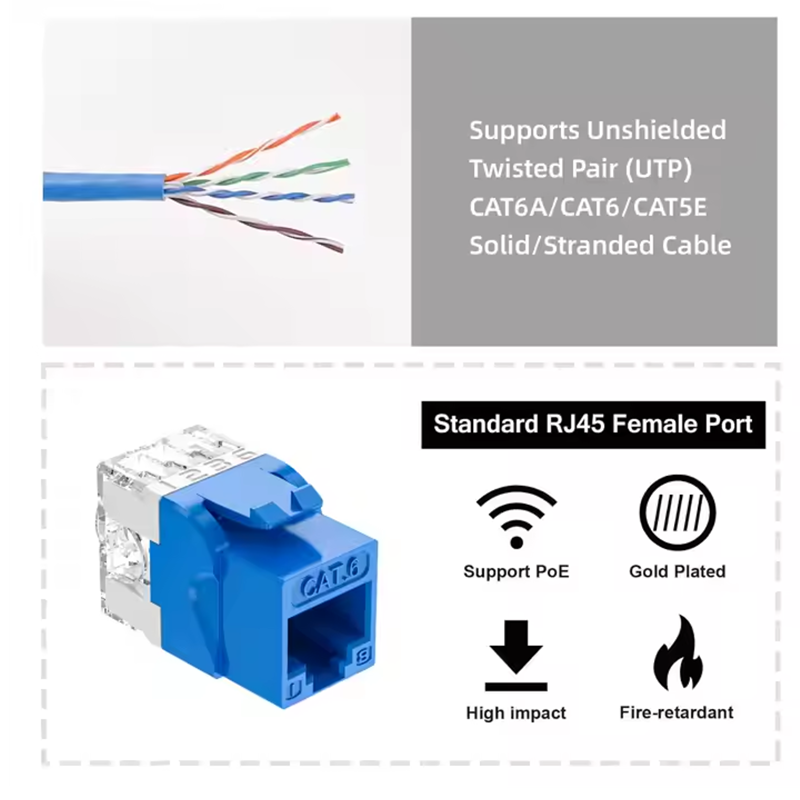 BEST SELLER Network Cat5e Cat6a RJ45 Modular Jack UTP Female Keystone Jack
