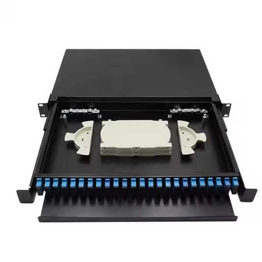 HOT SELLER Fiber Optics- 19'' Fiber Optic Patch Panel Rack Mount Terminal Box 24 Port SC/LC/FC/ST