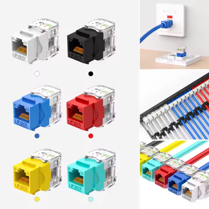 New Design RJ45 Network Cat6 180 Degree UTP Female Keystone Jack