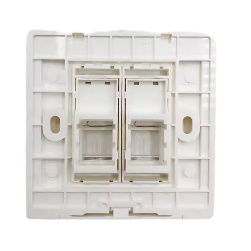 FacePLates - Network Dual Port RJ45 Socket Networking 86 Type with Shutter Faceplate