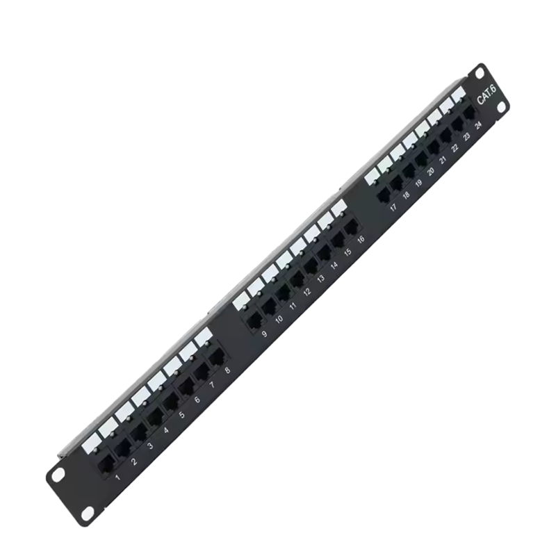 HOT SALE Patch Panel Cat6 RJ45 1U Modular Jack Full Loaded 24Ports With Cable Tie