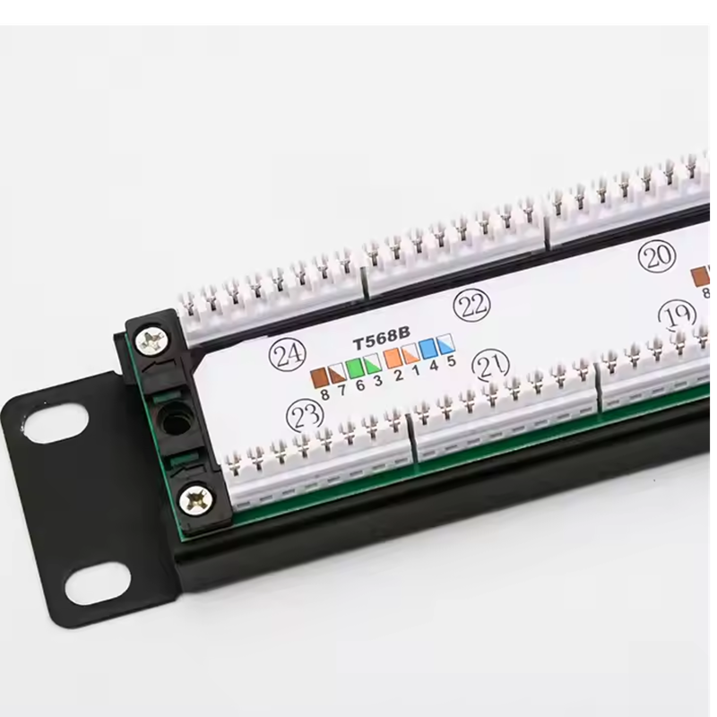HOT SALE Patch Panel Cat6 RJ45 1U Modular Jack Full Loaded 24Ports With Cable Tie