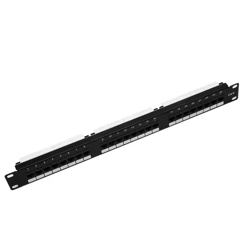 HOT SALE Patch Panel Cat6 RJ45 1U Modular Jack Full Loaded 24Ports With Cable Tie